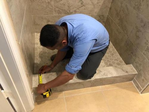 Measuring the Shower Curb for a Frameless Enclosure — Houston TX